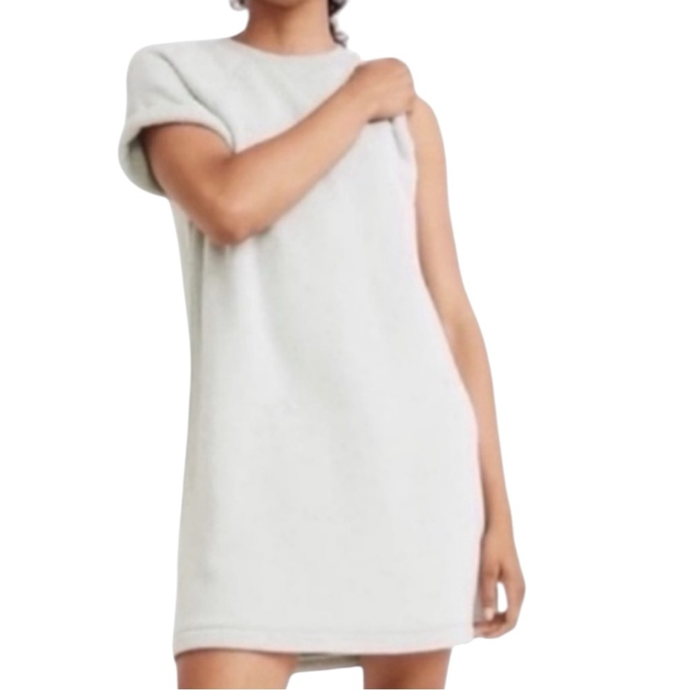 NEW Madewell MWL Airyterry Sweatshirt Tee Oversized Dress SZ XS Light Gray